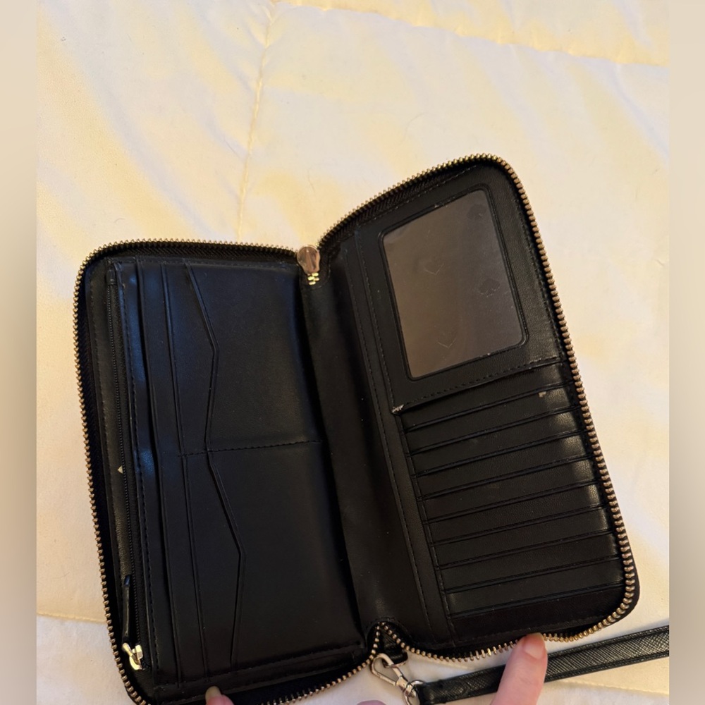 kate spade Black Leather Zip Wristlet Wallet - Picture 3 of 16